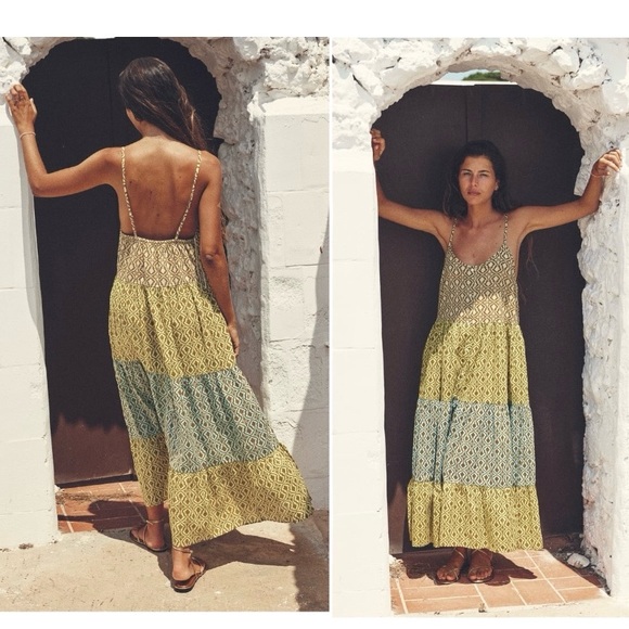 ZARA | Women’s Cotton Multicolored Patchwork Sleeveless Midi Dress | Size M - Picture 3 of 14